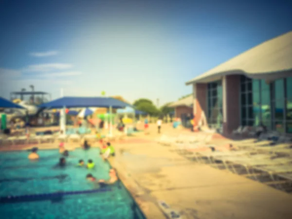 Blurred Children Parents Enjoy Swimming Water Activities Community Outdoor Swimming — Stock Photo, Image