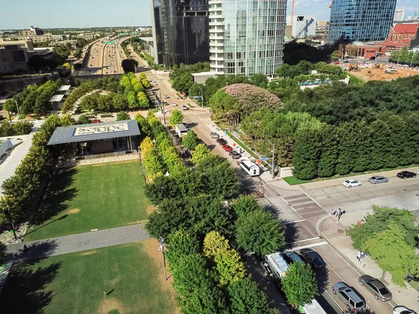 Vista Aérea Verde Parque Público Centro Dallas Texas Verano Día — Foto de Stock