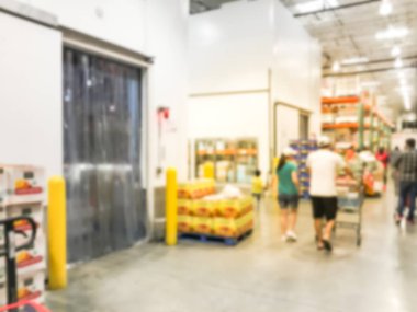 Soğuk depo depolama yakınında toptan mağaza alışveriş müşteri hareket bulanık
