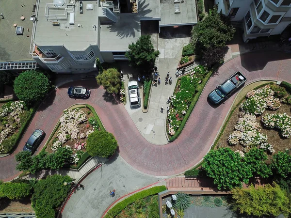 Vintage Tón Vzdušné Lombard Street East Západní Ulici San Franciscu — Stock fotografie