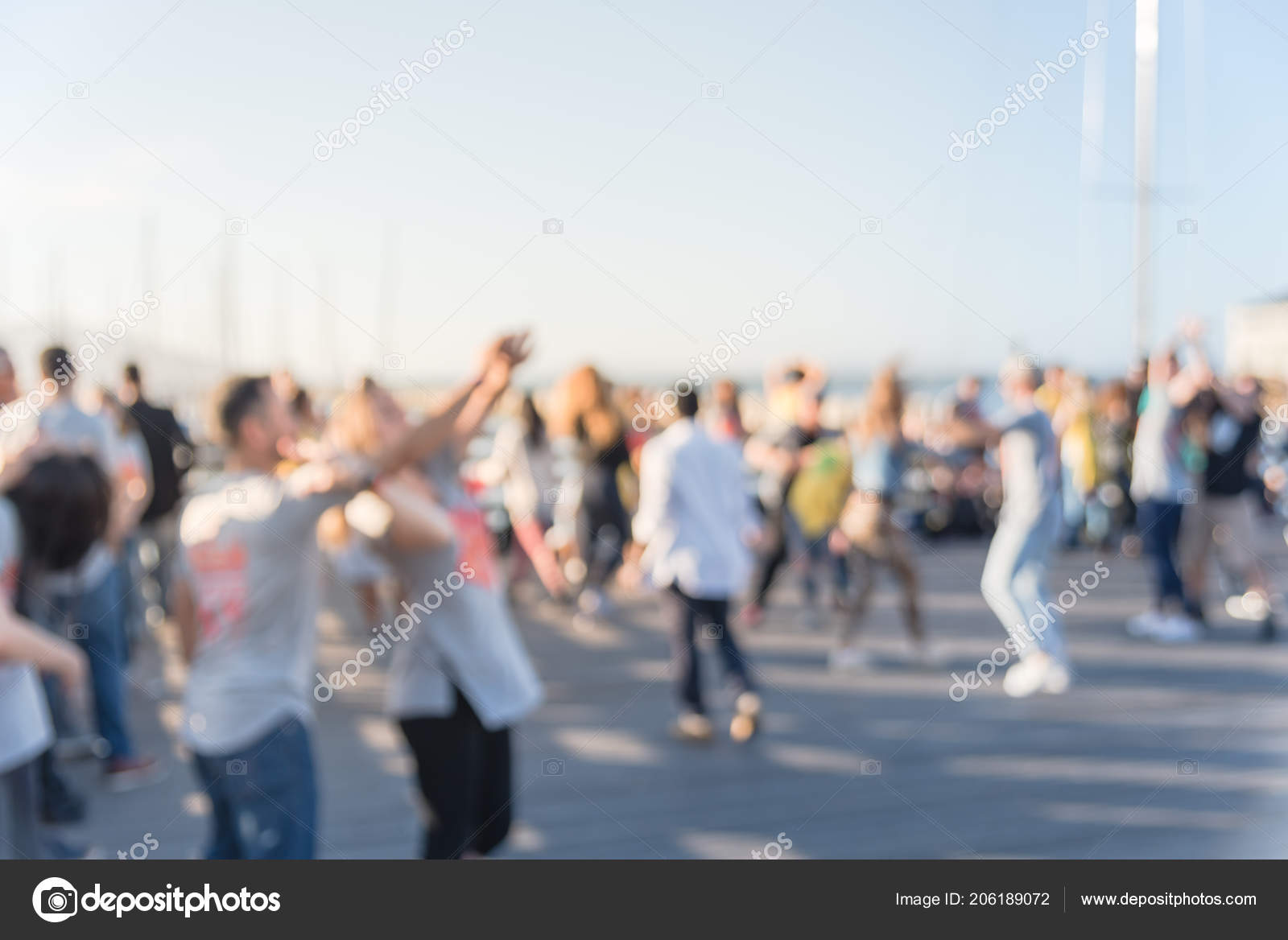 Blurred Diverse Group People Dancing Brazilian Zouk San Francisco