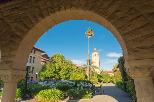 Hoover Kule Stanford Üniversitesi Palo Alto Kaliforniya Kumtaşı Arkasında Romanesk — Stok fotoğraf