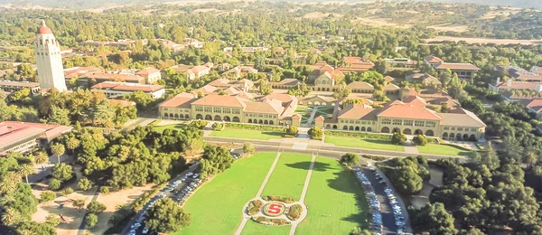 Panorama Vue Aérienne Stanford University Californie États Unis Coucher Soleil — Photo