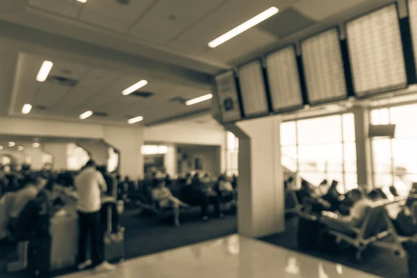 Vintage Hang Homályos Utasok Repülőtér Terminál Várótermében Absztrakt Emberek Várnak — Stock Fotó