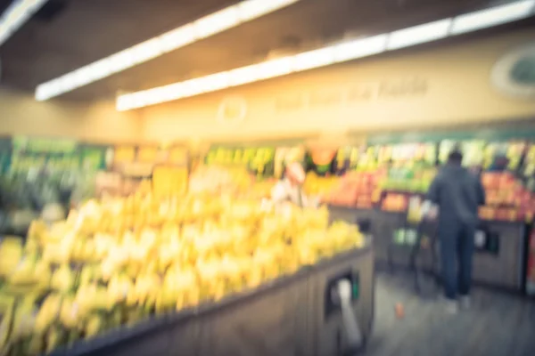 Vintage Tono Offuscata Immagine Sfondo Cliente Shopping Negozio Alimentari Locale — Foto Stock