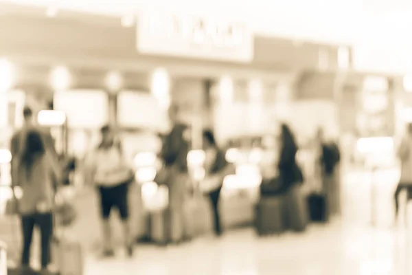 Gente Movimiento Borroso Tono Vintage Haciendo Cola Cafetería Del Aeropuerto — Foto de Stock