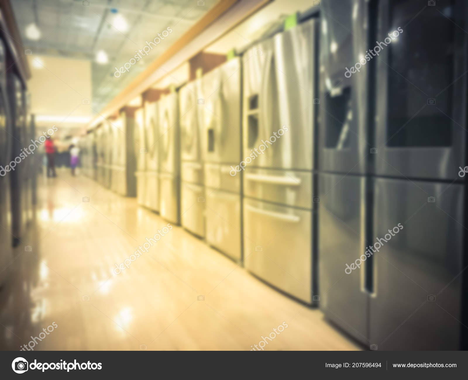Vintage Tone Blurred Background Customer Shopping French Door