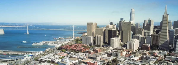 Vista Aérea Panorámica Jackson Square Barrio Con Centro Skylines Bay —  Fotos de Stock