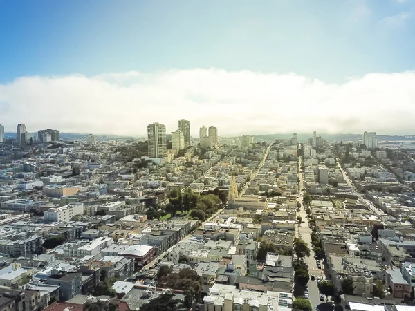 Vista Aérea Histórica Colina Rusa Paisaje Ondulado Colina San Francisco —  Fotos de Stock