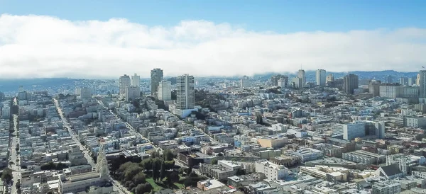 Panorámica Aérea Histórica Rusa Hill Paisaje Ondulante Colina San Francisco —  Fotos de Stock