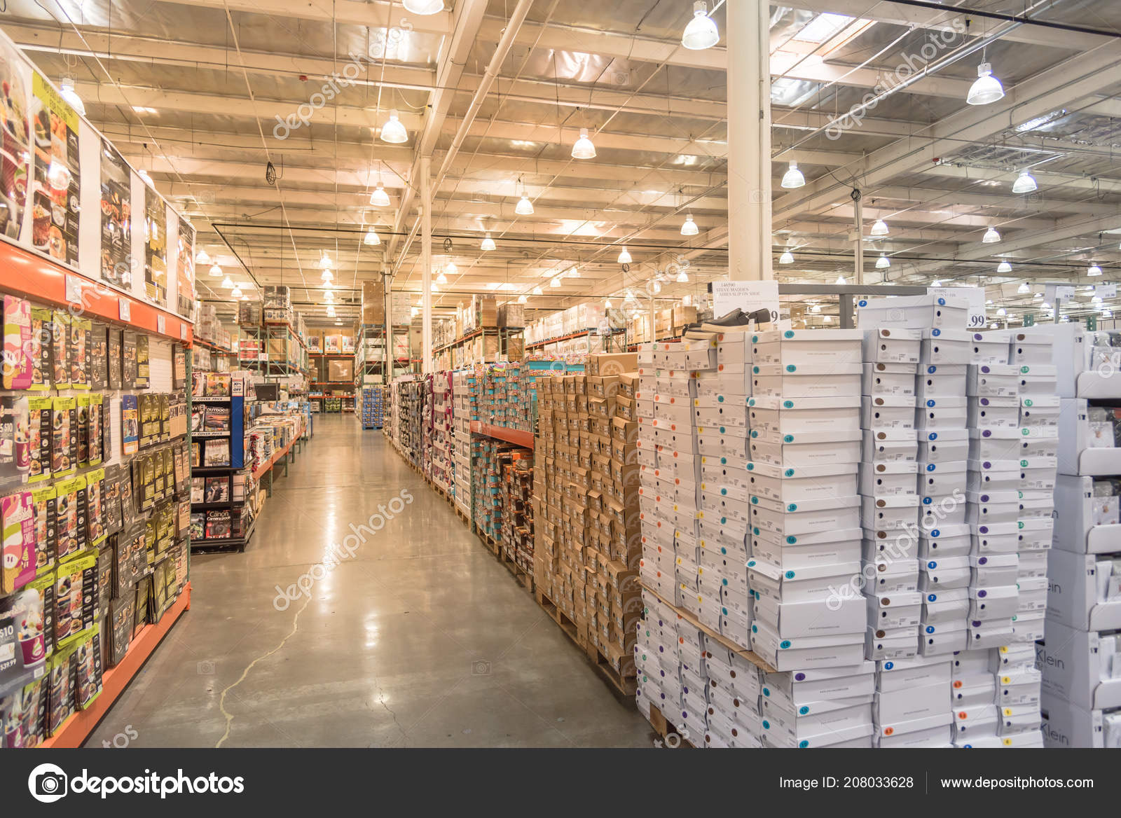 Seattle Jul 2015 Costco Wholesale Big Boxes Store Floor Ceiling Stock