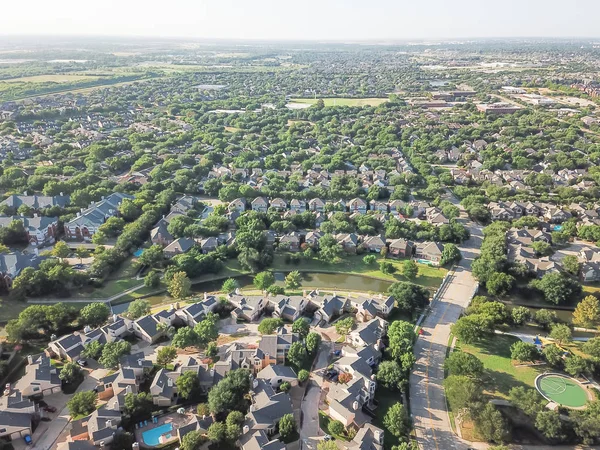 Top View Αστική Εξάπλωση Στο Dallas Fort Worth Περιοχή Πολυκατοικια — Φωτογραφία Αρχείου