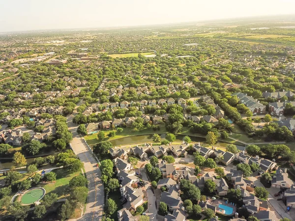 Bovenaanzicht Stadsuitbreiding Dallas Fort Worth Gebied Appartement Gebouw Complex Voorsteden — Stockfoto