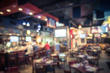 Vintage sesi bulanık görüntü spor ve bamya, Tv, klasik sayaç, Masa ve sandalyeler Houston, Texas, istiridye barı bize. Happy Hour bar, akşam yemeği arka plan. Gece kulübü, ızgara bar kavramı