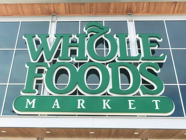 Irving Aug 2018 Close Logo Exterior Facade Whole Foods Market — Stock Photo, Image