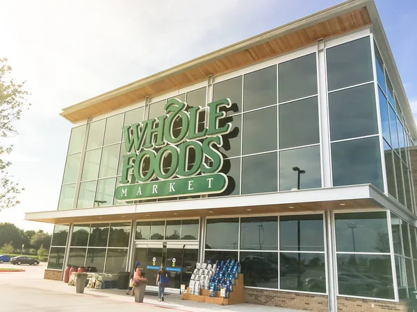 Irving Ago 2018 Entrada Fachada Tienda Whole Foods Market Mañana — Foto de Stock