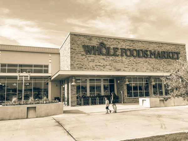 Irving Aug 2018 Customers Enter Whole Foods Market Store Sunny — Stock Photo, Image