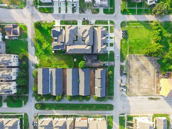 Vista Aérea Del Barrio Casas Residenciales Área Suburbana Del Centro — Foto de Stock