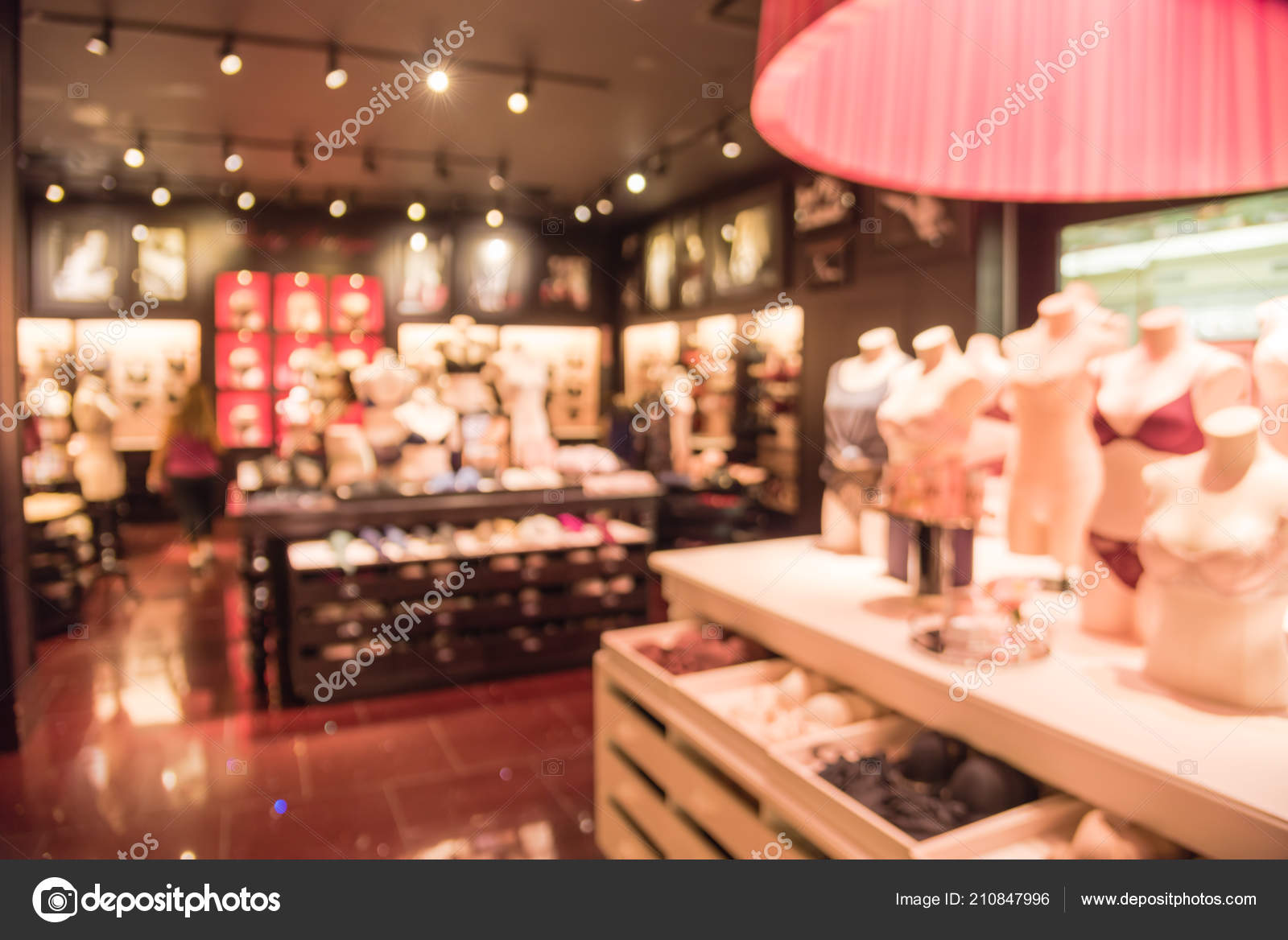 Blurred Image Interior Colorful Modern Women Lingerie Underwear Store  America Stock Photo by ©trongnguyen 210847996