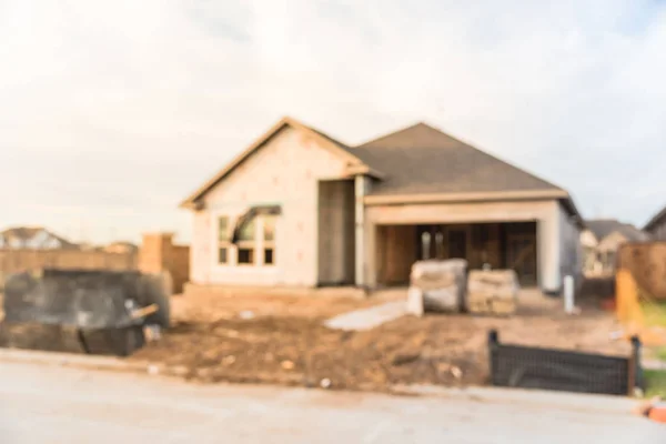 Homályos Kép Lakó Otthon Építés Alatt Homok Előtt Alázatos Texas — Stock Fotó
