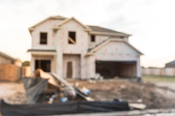 Homályos Kép Lakossági Kétszintes Otthon Építés Előtt Humble Texas Törmelék — Stock Fotó