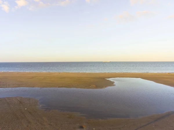 Desembocadura Aérea Sureste Bahía Galveston Isla Galveston Extremo Suroeste Península — Foto de Stock