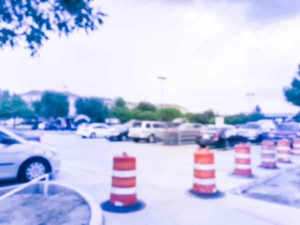 Tono Vintage Borroso Destapó Remodelación Estacionamientos Progreso Cerca Carritos Compras — Foto de Stock