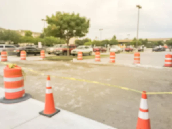Blurred Image Uncover Parking Garage Lots Remodel Progress Wholesale Retail — Stock Photo, Image