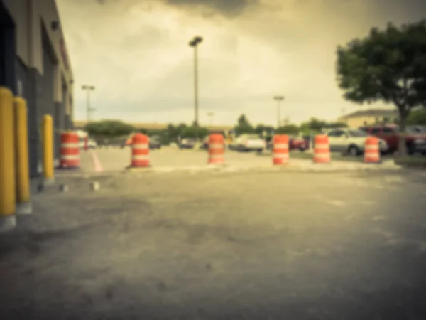 Blurred Image Uncover Parking Garage Lots Remodel Progress Wholesale Retail — Stock Photo, Image