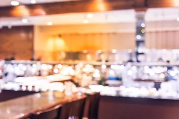 Abstract Blurred Japanese Buffet Restaurant Sushi Bar Counter Interior Customers — Stock Photo, Image