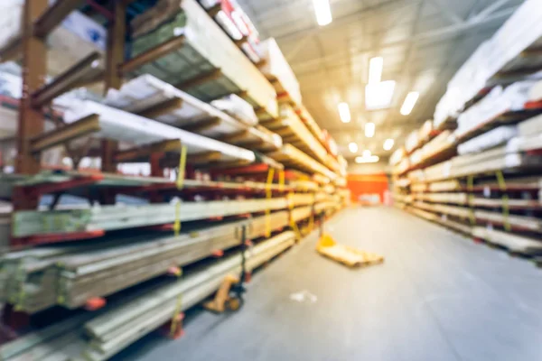 Blurred Stack New Wooden Bar Shelves Lumber Yard Large Hardware — Stock Photo, Image