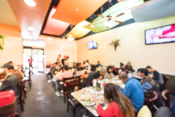 Imagen Borrosa Del Pequeño Multitudinario Restaurante Pho Houston Texas Estados — Foto de Stock