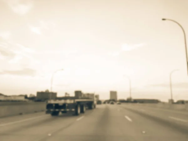 Motion Borrado Interstate 635 635 Tráfego Rodoviário Com Veículos Longos — Fotografia de Stock