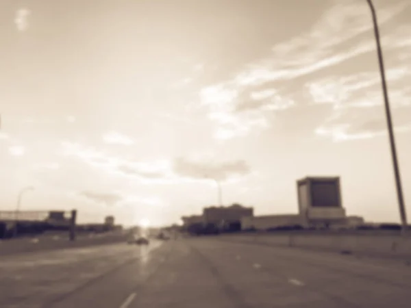 Dźwięk Vintage Niewyraźne Autostrada 635 Ruch Autostrada Międzystanowa 635 Irving — Zdjęcie stockowe