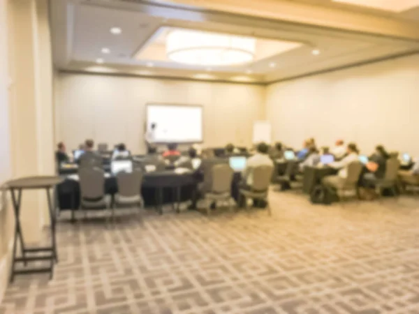Blurred Motion Diverse Group Audience Attending Workshop Business Training Hotel — Stock Photo, Image