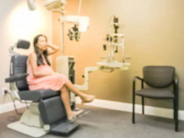 Femme Asiatique Abstraite Floue Patiente Œil Spécialistes Laser Attendant Son — Photo