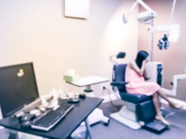 Blurred Abstract Asian Woman Patient Eye Laser Specialists Waiting Her — Stock Photo, Image