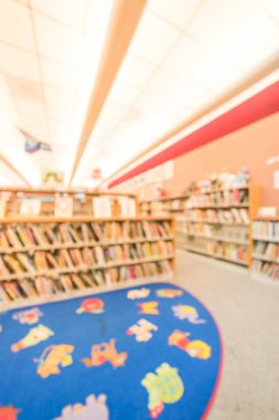 Teksas'ın halk kütüphanesi de bulanık arka plan tipik çocuk alanı, 