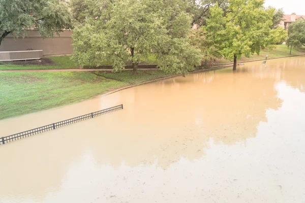 Flash Flood Espalhando Área Dallas Fort Worth Texas Eua Trilha — Fotografia de Stock