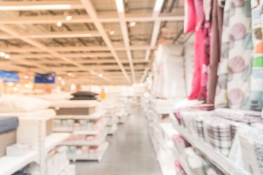 Bulanık soyut çeşitli yatak, monte sac, Nevresim, Nevresim, yastık kılıfı mobilya mağazasında ayarla. Ufuk çeşitli tekstil ürünleri ev aksesuarları araya hazır depo