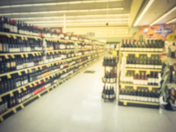 Wazig Abstracte Wijn Gangpad Met Prijskaartjes Supermarkt Texas Amerika Intreepupil — Stockfoto