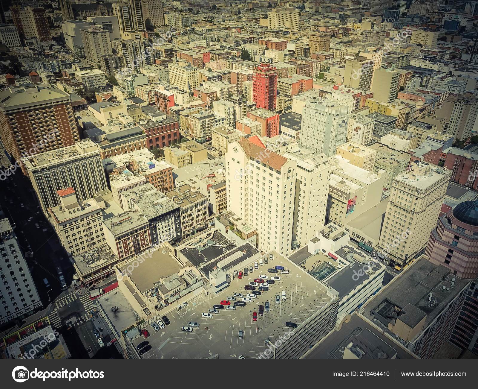 Aerial View Polk Gulch Neighborhood Union Square San Francisco