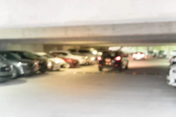 Motion Blurred Entrance Underground Parking Garage Car Entering Interior Busy — Stock Photo, Image