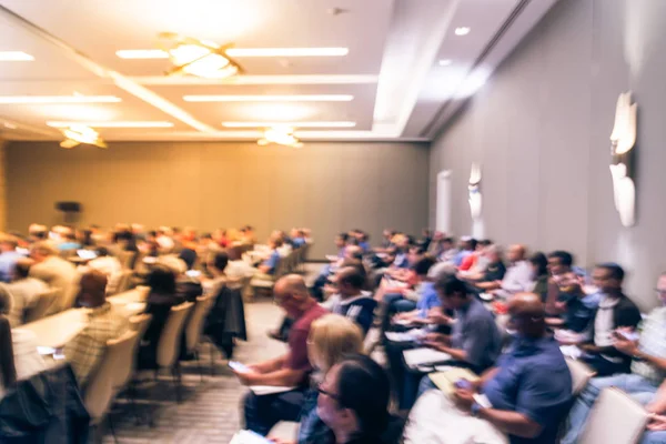 Suddig Sidovy Okänd Deltagare Publik Konferenssalen Oskärpa Personer Deltar Workshop — Stockfoto