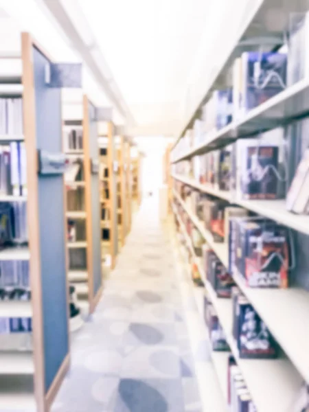 Motion Blurred Aisle Row Bookshelf Public Library Texas America Continuing — Stock Photo, Image