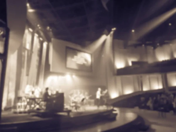 Vintage Tone Blurry Abstract Worship Band Choir Bible Church Texas — Stock Photo, Image