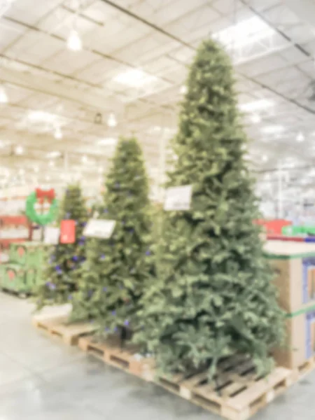 Verschwommener Hintergrund Weihnachtsbäume Dekoration im Großhandel — Stockfoto
