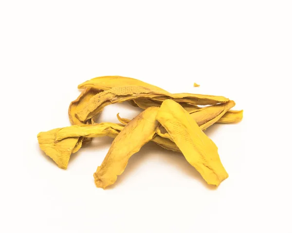 Montón Estudio Mango Seco Orgánico Crudo Aislado Sobre Fondo Blanco — Foto de Stock