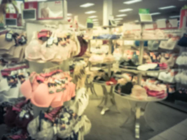 Vintage Movimento Tom Embaçado Interior Lingerie Mulheres Modernas Coloridas Loja — Fotografia de Stock