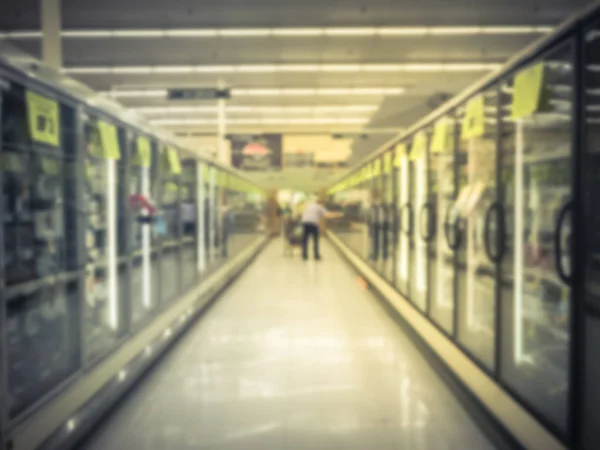 Motion Blurred Customer Shopping Frozen Foods Retail Store Usa Defocused — Stock Photo, Image
